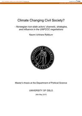 Climate Changing Civil Society?