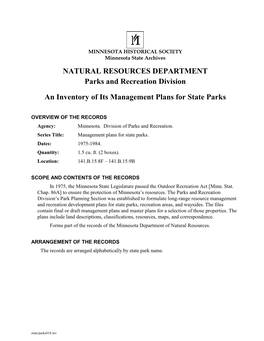Parks and Recreation Division
