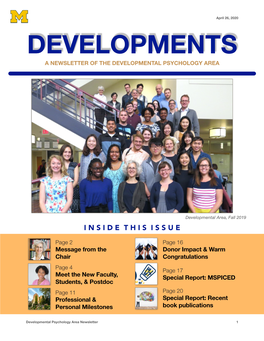 Developmental Newsletter 2020