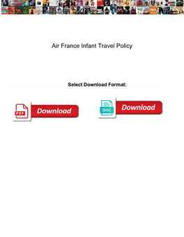 Air France Infant Travel Policy