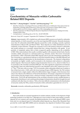 Geochemistry of Monazite Within Carbonatite Related REE Deposits