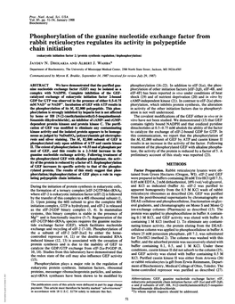 Phosphorylation of the Guanine Nucleotide Exchange Factor From