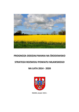 Prognoza Oddziaływania Na Środowisko Strategii Rozwoju