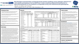 Microbiological Characterisation of Enterobacterales Baseline