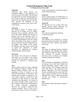 German Genealogical Movement Time Line