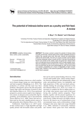 The Potential of Imbrasia Belina Worm As a Poultry and Fish Feed. a Review