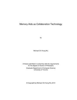 Memory Aids As Collaboration Technology