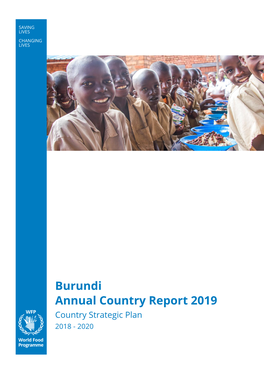 Burundi Annual Country Report 2019 Country Strategic Plan 2018 - 2020 Table of Contents