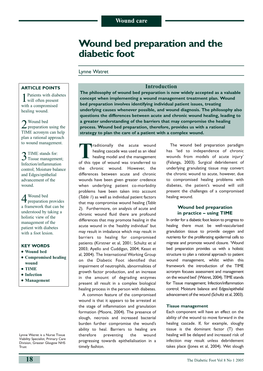 Wound Bed Preparation and the Diabetic Foot