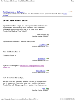 The Business of Software - Email Client Market Share Page 1