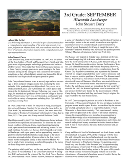 3Rd Grade: SEPTEMBER Wisconsin Landscape John Steuart Curry