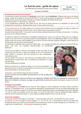 Guide Fr Pdf NKM Pour Tout Le Sud Laos