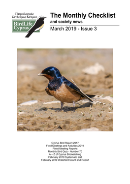The Monthly Checklist and Society News March 2019 - Issue 3