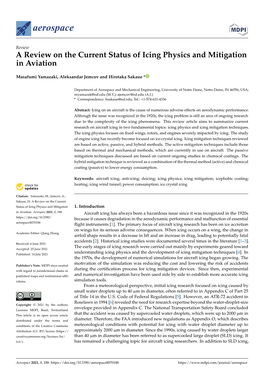 A Review on the Current Status of Icing Physics and Mitigation in Aviation