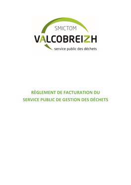 Règlement De Facturation Du Service Public De Gestion