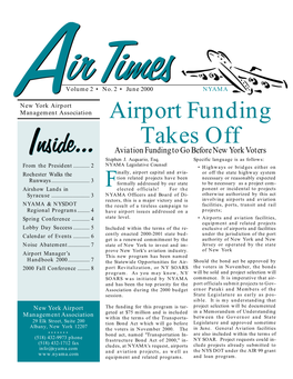 Airport Funding Takes Off Aviation Funding to Go Before New York Voters Stephen J