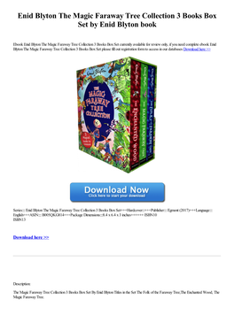 Enid Blyton the Magic Faraway Tree Collection 3 Books Box Set by Enid Blyton Book