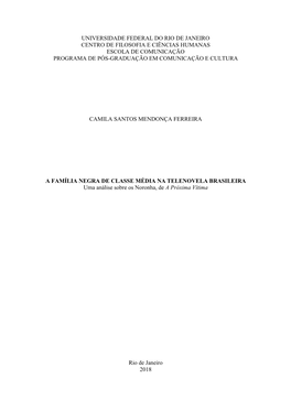 Universidade Federal Do Rio De Janeiro Centro De Filosofia E Ciências Humanas Escola De Comunicação Programa De Pós-Graduação Em Comunicação E Cultura