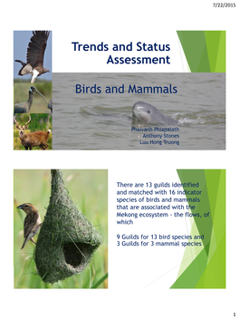 Trends and Status Assessment Birds and Mammals