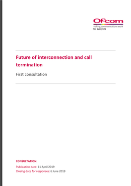 First Consultation: Future of Interconnection and Call Termination