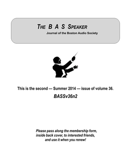 The B a S Speaker