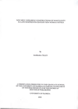 New Men?: Exploring Constructions of Masculinity in Late Nineteenth-Century New Woman Novels