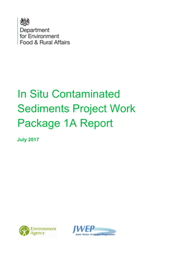 In Situ Contaminated Sediments Project Work Package 1A Report