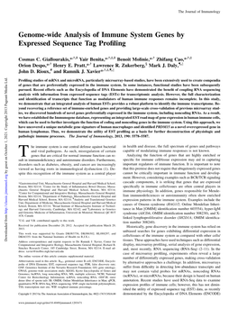 Genes by Expressed Sequence Tag Profiling Genome-Wide Analysis Of