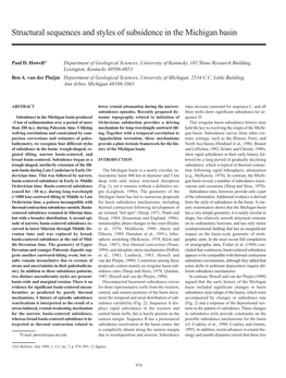 Structural Sequences and Styles of Subsidence in the Michigan Basin