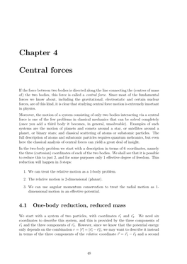 Chapter 4 Central Forces