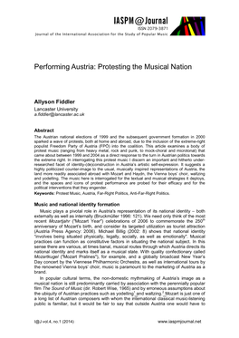 Performing Austria: Protesting the Musical Nation