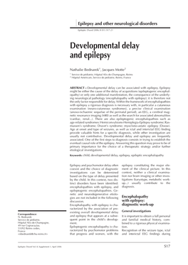 Developmental Delay and Epilepsy