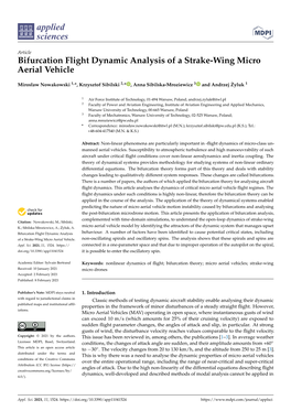 Bifurcation Flight Dynamic Analysis of a Strake-Wing Micro Aerial Vehicle