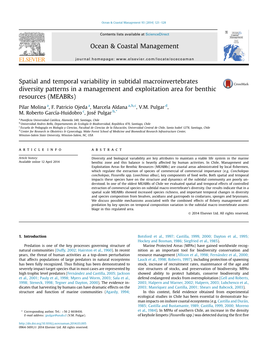 Spatial and Temporal Variability in Subtidal Macroinvertebrates Diversity Patterns in a Management and Exploitation Area for Benthic Resources (Meabrs)