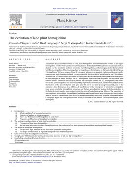 The Evolution of Land Plant Hemoglobins