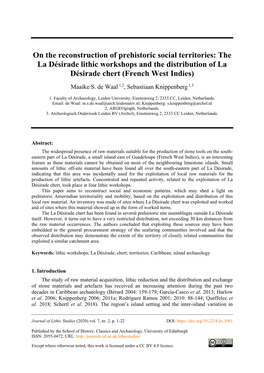 On the Reconstruction of Prehistoric Social Territories: the La Désirade Lithic Workshops and the Distribution of La Désirade Chert (French West Indies) Maaike S