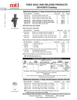 Toro Golf and Related Products 2014/2015 Catalog