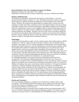 Spectral Model for Clear Sky Atmospheric Longwave Irradiance Mengying Li, Zhouyi Liao and Carlos F