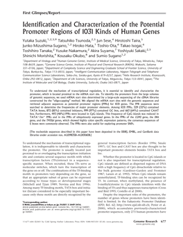 Identification and Characterization of the Potential Promoter Regions of 1031 Kinds of Human Genes