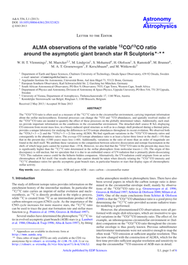 ALMA Observations of the Variable 12CO/13CO Ratio Around the Asymptotic Giant Branch Star R Sculptoris�,