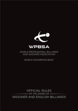 Official Rules Snooker and English Billiards
