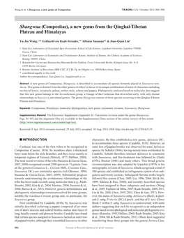 Shangwua (Compositae), a New Genus from the Qinghai-Tibetan Plateau and Himalayas