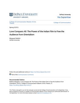 The Power of the Indian Film to Free the Audience from Orientalism
