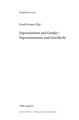 Expressionism and Gender / Expressionismus Und Geschlecht