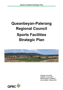 Queanbeyan-Palerang Regional Council Sports Facilities Strategic