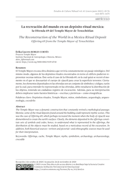 La Recreación Del Mundo En Un Depósito Ritual Mexica. La Ofrenda