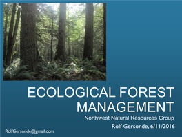 Ecological Forest Management