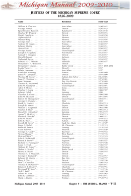 Justices of the Supreme Court 1836-2009