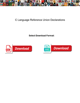 C Language Reference Union Declarations