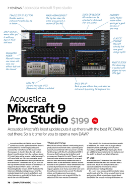 Mixcraft 9 Pro Studio $199 Acoustica Mixcraft’S Latest Update Puts It up There with the Best PC Daws out There